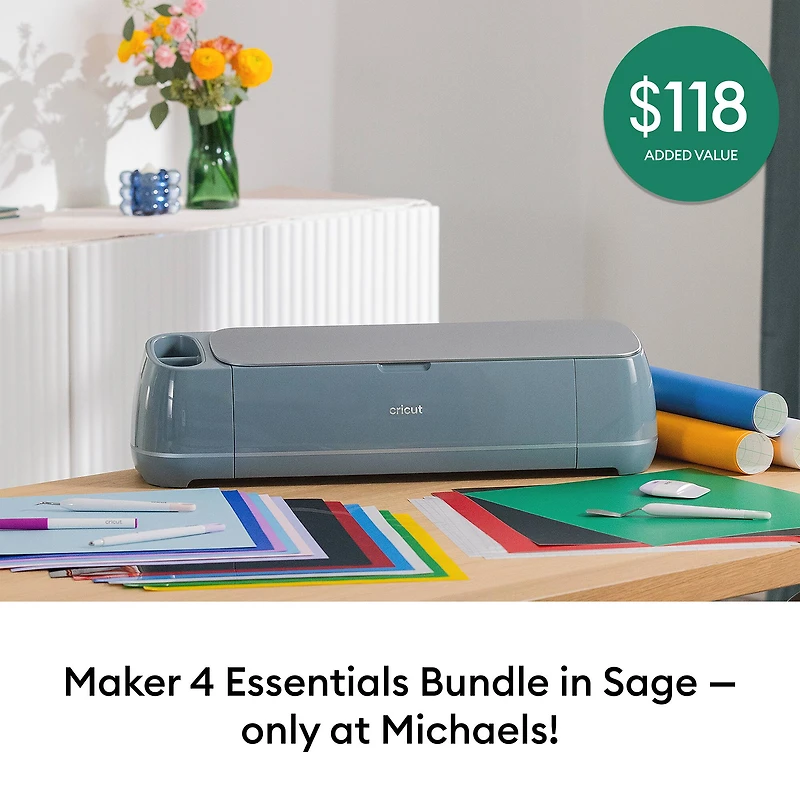 Cricut Maker® 4 in Sage & Essentials Bundle