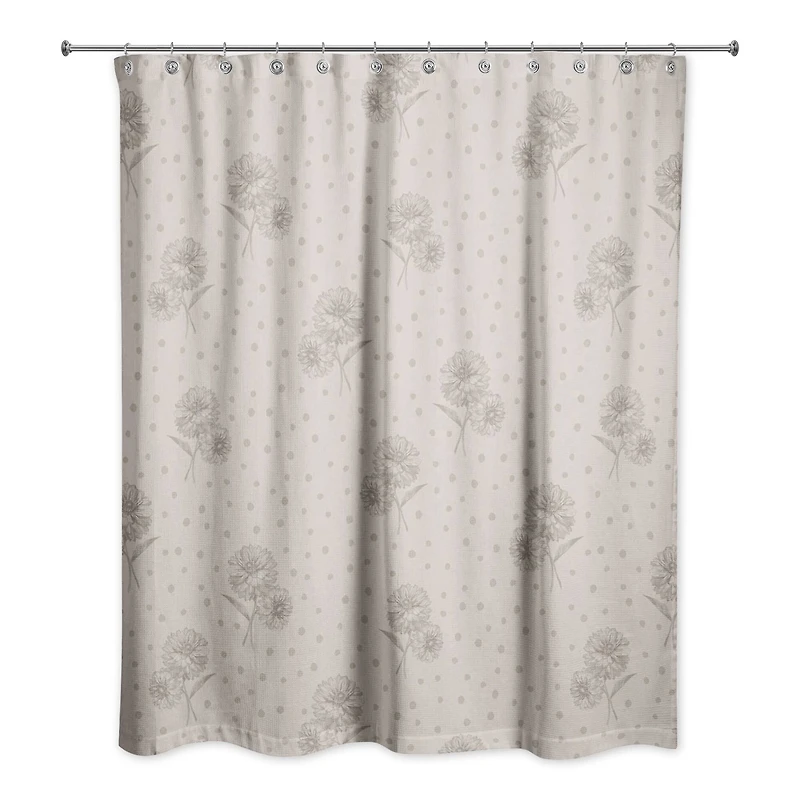 Floral Dots Shower Curtain