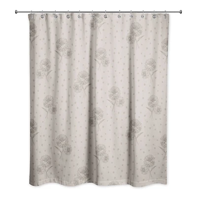 Floral Dots Shower Curtain