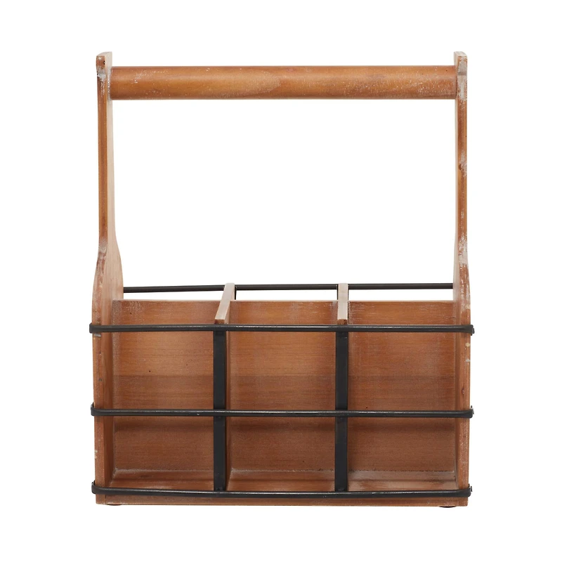 15" Brown Wood Farmhouse Wine Rack