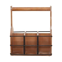 15" Brown Wood Farmhouse Wine Rack