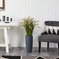 3ft. Onion Grass Plant in Gray Planter