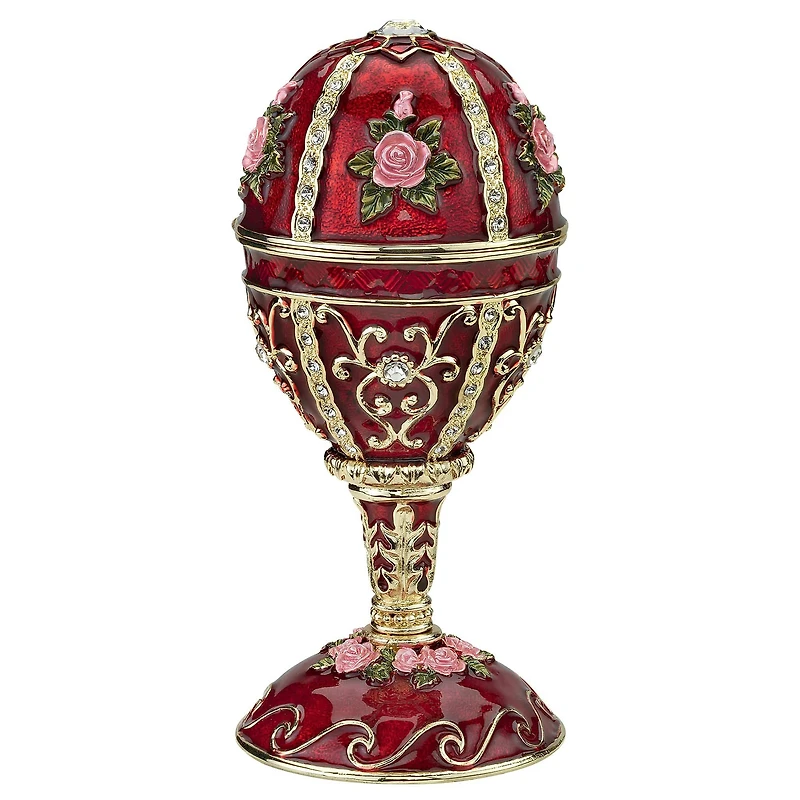 5" The Russian Rosette Rose Romanov Style Enameled Egg