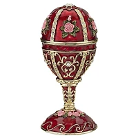 5" The Russian Rosette Rose Romanov Style Enameled Egg