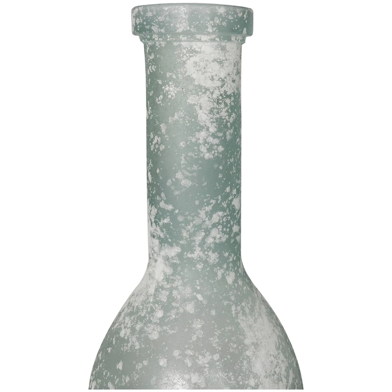 29" Frosted Spanish Bottle Glass Vase