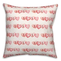 XOXO Hearts Pattern Throw Pillow