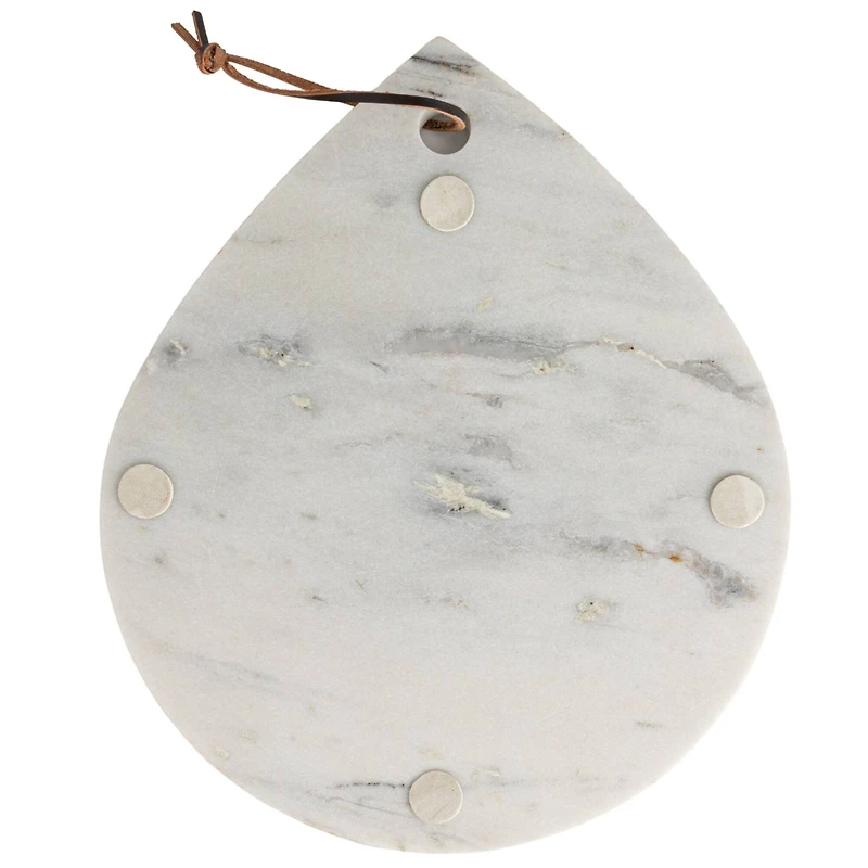 Hello Honey® 14" White Mélange Marble Board with Handle