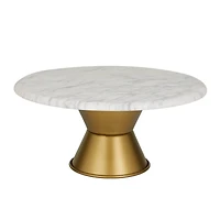 White Glam Cake Stand, 14" x 14" x 6"