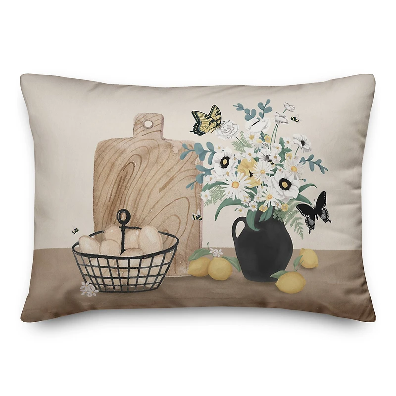Still Life Lemons 20" x 14" Indoor/Outdoor Pillow