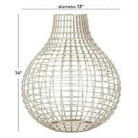 CosmoLiving by Cosmopolitan Silver Iron Modern Vase, 13" x 13" x 14"