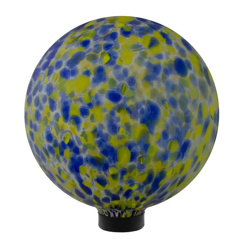 10" Yellow & Blue Outdoor Patio Garden Gazing Ball