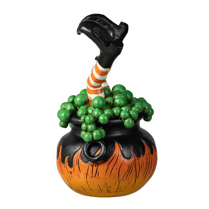 Glitzhome® 8.75" Halloween Witch in Cauldron Table Décor