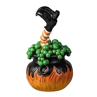 Glitzhome® 8.75" Halloween Witch in Cauldron Table Décor