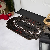Red Reindeer Merry Christmas Doormat