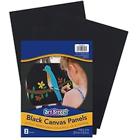 Art Street Prang 2 Pack 9" x 12" Black Canvas Panels