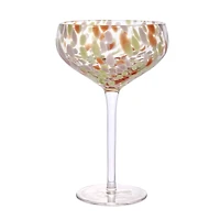 Hello Honey® 7" Speckle Round Stemmed Champagne Coupe Glass Set
