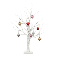 2ft. Pre-Lit Artificial Valentine's Day Twig Tree with 24 Warm White LED Lights and Heart Ornaments