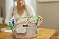 Everything Mary Tan Dots Collapsible Craft Caddy