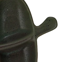 Hello Honey® 20.5" Matte Brown Stoneware Abstract Leaf Shaped Plate