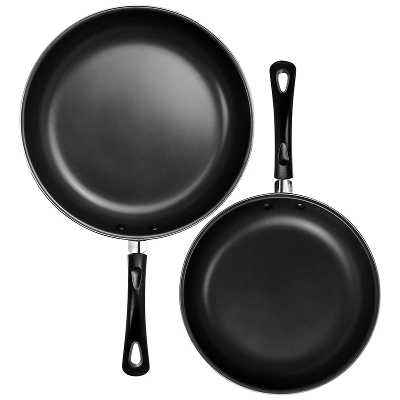 Gibson Everyday® Highberry 2-Piece Metallic Gray 12" & 10" Frying Pan Set