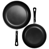 Gibson Everyday® Highberry 2-Piece Metallic Gray 12" & 10" Frying Pan Set