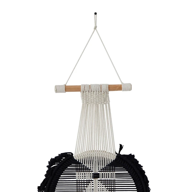 Black Fabric Bohemian Wall Decor, 15" x 1" x 50"