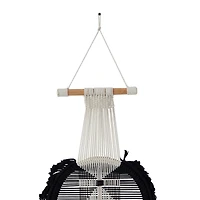 Black Fabric Bohemian Wall Decor, 15" x 1" x 50"