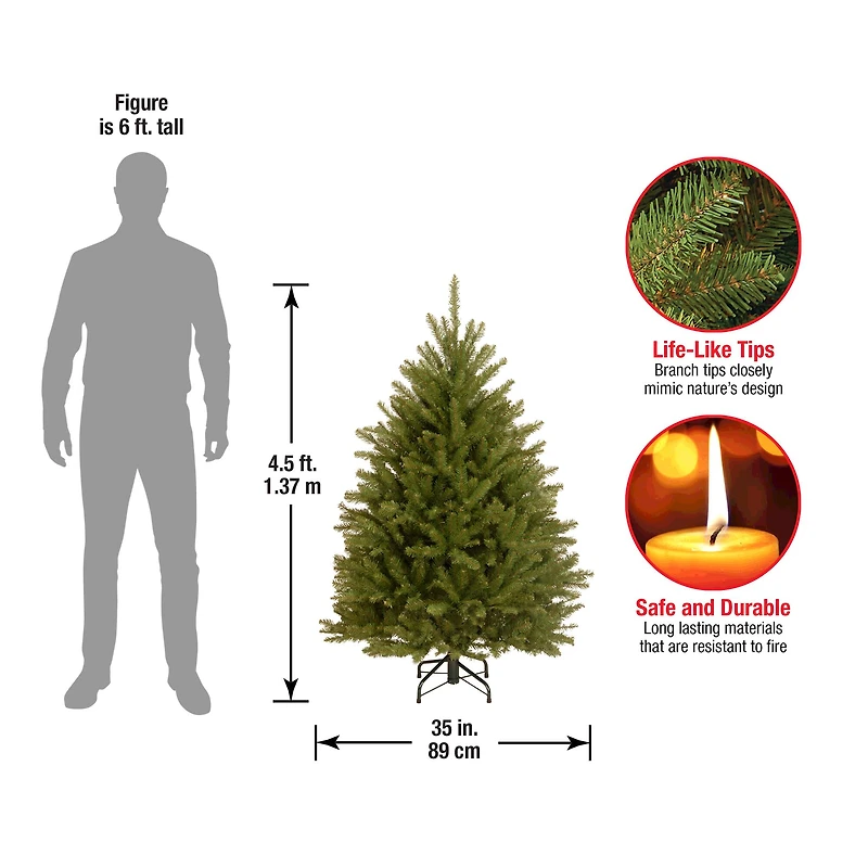 4.5ft. Unlit Dunhill® Fir Full Artificial Christmas Tree