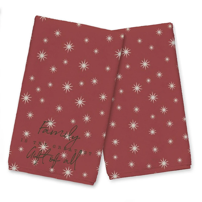 Red Family Twinkle Tea Towels, 2ct.