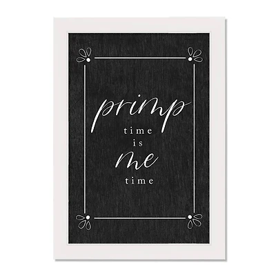 Primp Time 13.63" x 19.63" White Framed Canvas