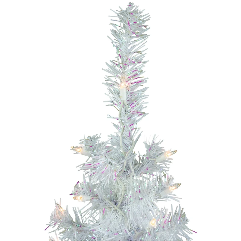 3ft. Pre-lit White Rockport Pine Artificial Christmas Tree, Clear Lights