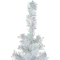 3ft. Pre-lit White Rockport Pine Artificial Christmas Tree, Clear Lights
