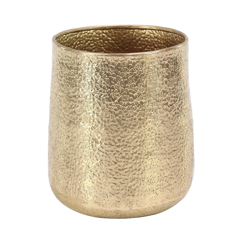 Set of 3 Gold Aluminum Glam Planter, 12", 16", 20"