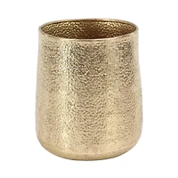 Set of 3 Gold Aluminum Glam Planter, 12", 16", 20"
