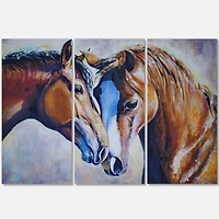 Designart - Brown Amorous Horses