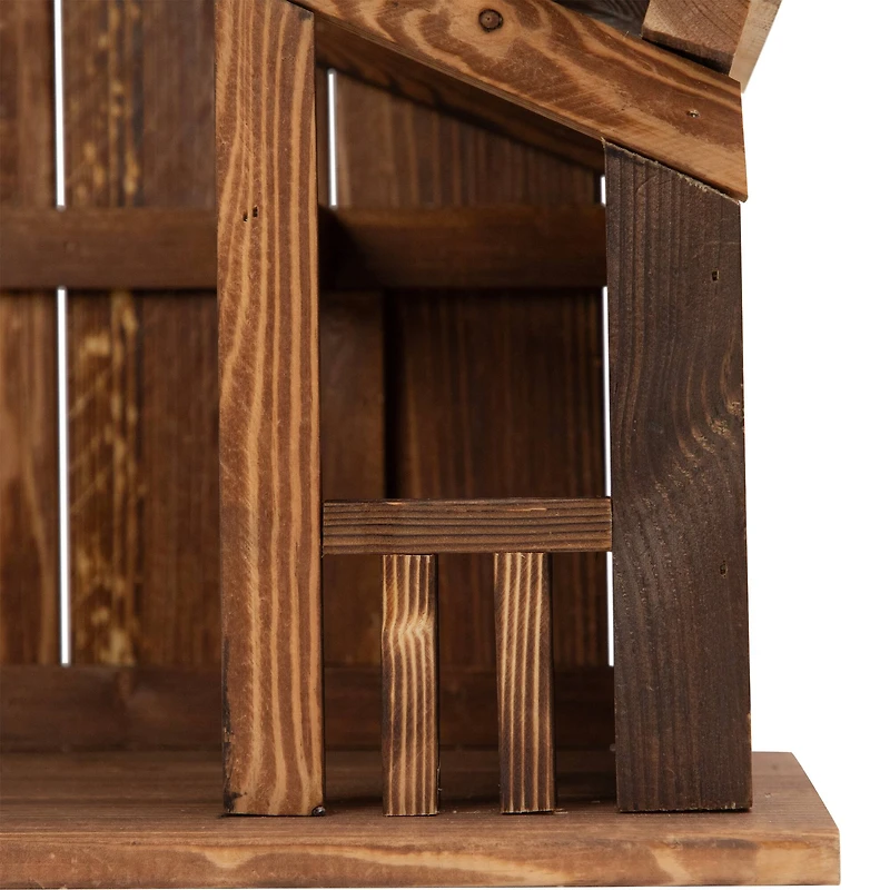 Wooden Nativity Stable with Railing  - 20.25"