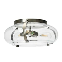 Hello Honey® Robert Stevenson Lighting Alston 16" Antique Nickel Glass & Metal Flush Mount Ceiling Light