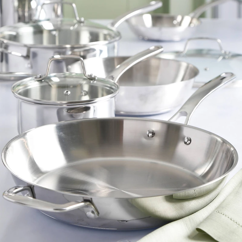 Martha Stewart 10 Piece Stainless Steel Cookware with Glass Lids Set