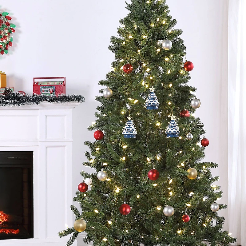 Mr. Christmas 5" Nostalgic Ceramic Tree Ornament with White Bulbs