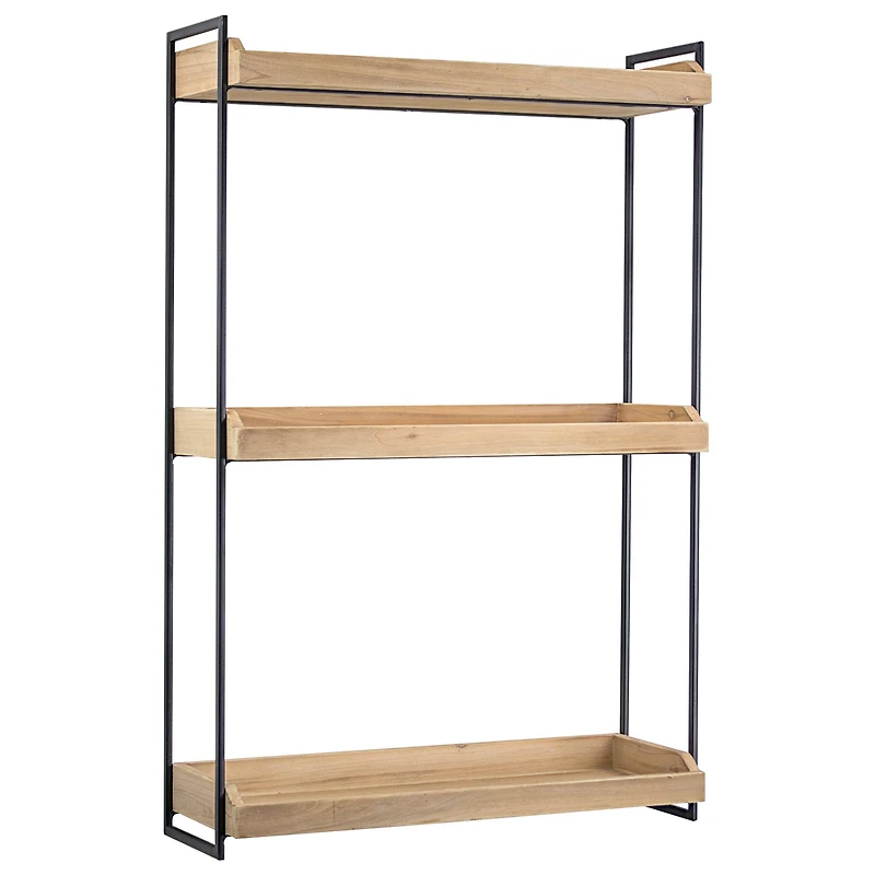 2.5ft. Wood & Metal 3 Tier Wall Mounted Shelving Unit