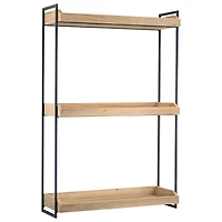 2.5ft. Wood & Metal 3 Tier Wall Mounted Shelving Unit