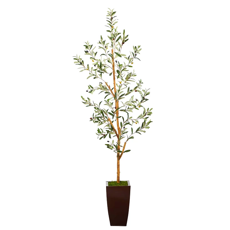 5.5ft. Olive Artificial Tree in Bronze Metal Planter