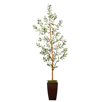 5.5ft. Olive Artificial Tree in Bronze Metal Planter