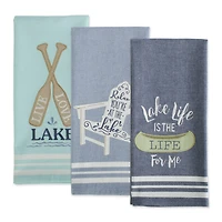 DII® Lakeside Embellished Dishtowel Set