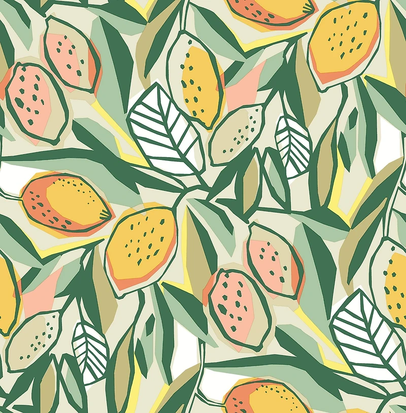NuWallpaper Main Squeeze Peach Peel & Stick Wallpaper