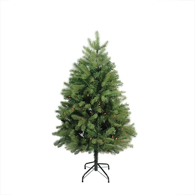 4ft. Pre-Lit Noble Fir Artificial Christmas Tree, Multicolor Lights