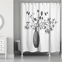 Monochromatic Floral IV 71" x 74" Shower Curtain