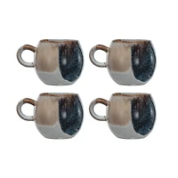 Hello Honey® 2.75" Tan & White Earthen Sip Stoneware Mugs, 4ct.