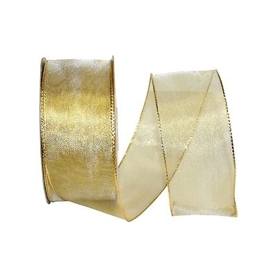 JAM Paper 2.5" x 50yd. Mesh Wired Shiny Ribbon