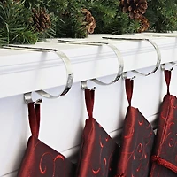 Original MantleClip® Silver with White Snowflakes Stocking Holders, 4ct.